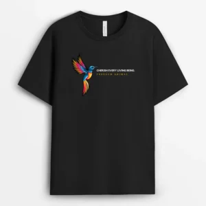 Cherish Every Living Being Beargifts T-Shirt - Black