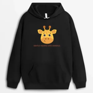 Gentle Hearts Love Animals Beargifts Hoodie - Black