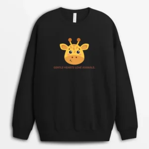 Gentle Hearts Love Animals Beargifts Sweatshirt - Black